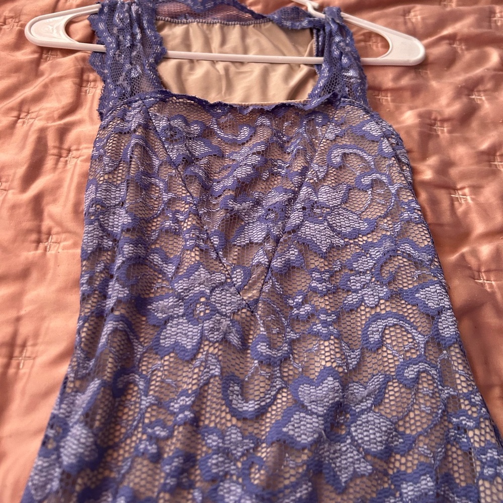 Elegant Blue Lace Dress